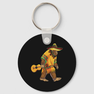 Bigfoot El Squatcho Cinco De Mayo Mexican Poncho S Key Ring