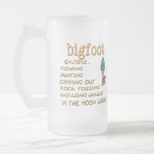 Bigfoot Enjoys Frosted Glass Beer Mug