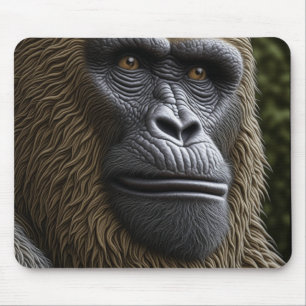 Bigfoot Face Closeup   Gorilla, Skunk Ape Mouse Mat