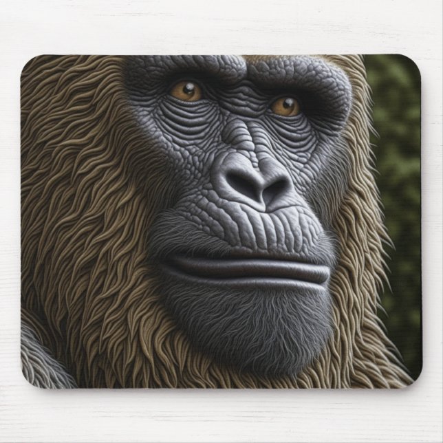Bigfoot Face Closeup | Gorilla, Skunk Ape Mouse Mat (Front)