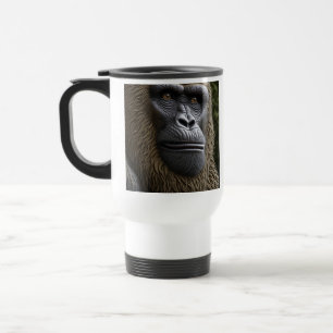 Bigfoot Face Closeup   Gorilla, Skunk Ape Travel Mug