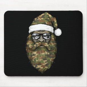 Bigfoot Face Sungles Santa Christmas Camo Xmas Sas Mouse Mat