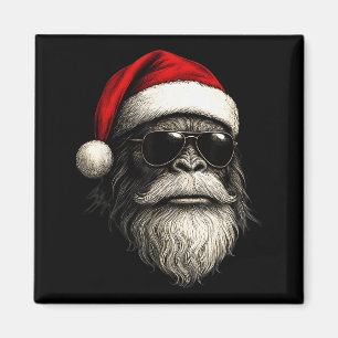Bigfoot Face Sungles Santa Christmas Funny Xmas Sa Magnet
