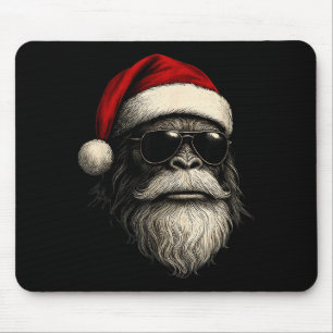 Bigfoot Face Sungles Santa Christmas Funny Xmas Sa Mouse Mat