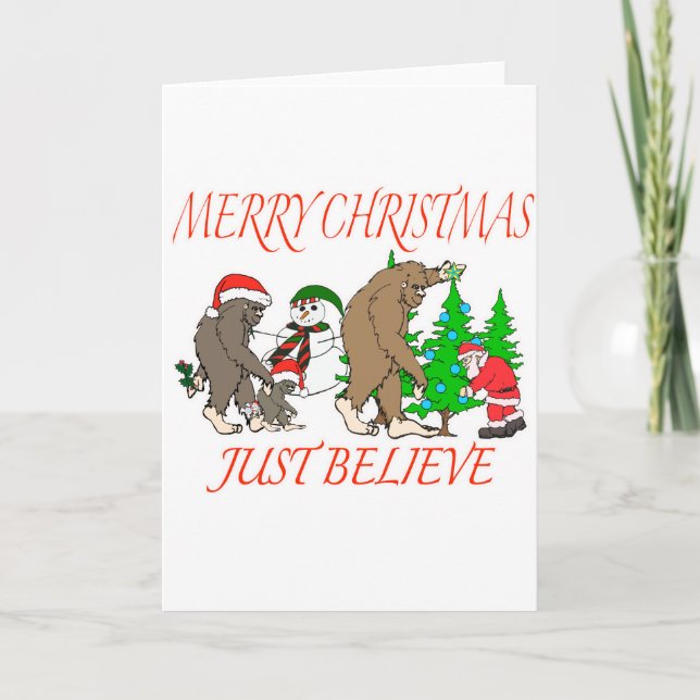 Bigfoot Family Christmas 2 Holiday Card (Front)