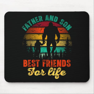 Bigfoot father and son friend for life father's mouse mat