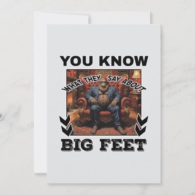 Bigfoot Feet Joke Invitation (Front)