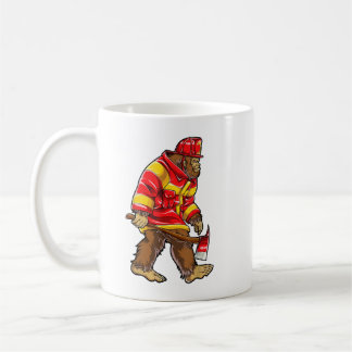 Bigfoot Firefighter Men Thin Red Line Sasquatch Lo Coffee Mug