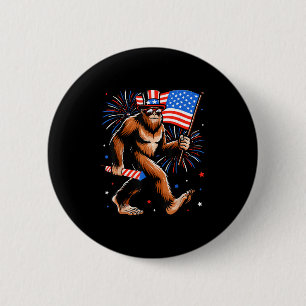 Bigfoot Firework American Flag Bigfoot 4th Of July 6 Cm Round Badge