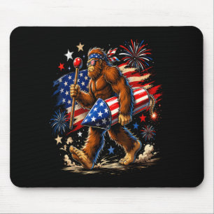 Bigfoot Fireworks 4th Of July Men Sasquatch Mouse Mat