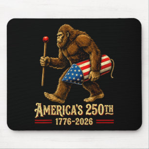 Bigfoot fireworks 4th of july patriotic sasquatch mouse mat