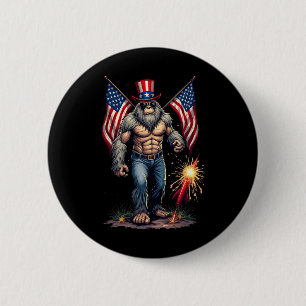 Bigfoot Fireworks 4th Of July Sasquatch American U 6 Cm Round Badge