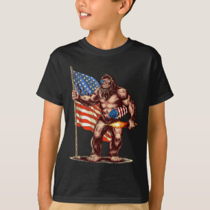 Bigfoot Fireworks 4th Of July Sasquatch American U T-Shirt