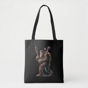 Bigfoot Fireworks 4th of July Usa Flag Sasquatch  Tote Bag