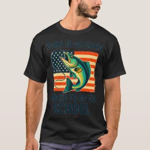 Bigfoot Fishing Design Men Boys Sasquatch Fishing T-Shirt