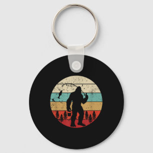 Bigfoot Fishing Funny Fisherman Retro Sasquatch Da Key Ring