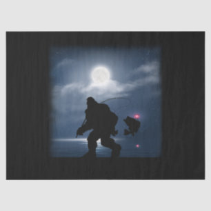 Bigfoot Fishing Funny Sasquatch and Fish Night Fis Tissue Paper