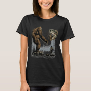 Bigfoot Fishing Funny Sasquatch Fi-shirt  T-Shirt