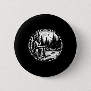 Bigfoot Fishing Lake Sasquatch Fisherman Funny Fis 6 Cm Round Badge