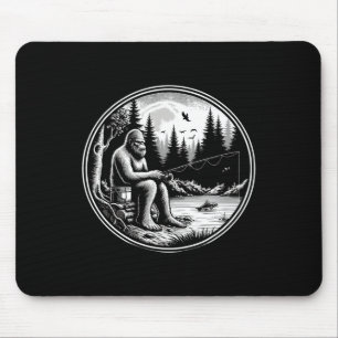 Bigfoot Fishing Lake Sasquatch Fisherman Funny Fis Mouse Mat