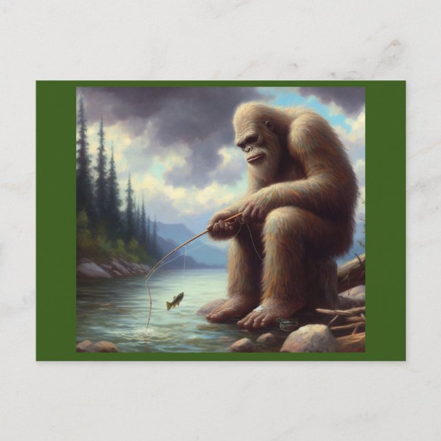 Bigfoot Fishing Postcard (Front)