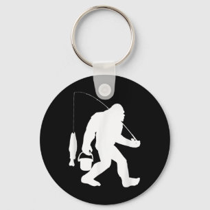 Bigfoot Fishing Shirt Funny Sasquatch And Fish Key Ring