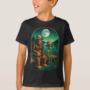 Bigfoot Fishing Shirt Men Boys Sasquatch Fishing D