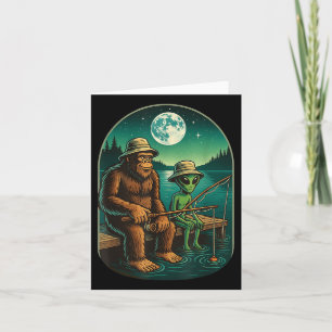 Bigfoot Fishing Shirt Men Boys Sasquatch Fishing D Card