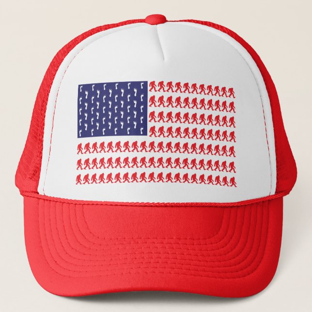 Bigfoot-Flag-- Trucker Hat (Front)
