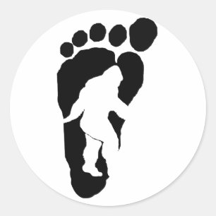 Bigfoot footprint classic round sticker