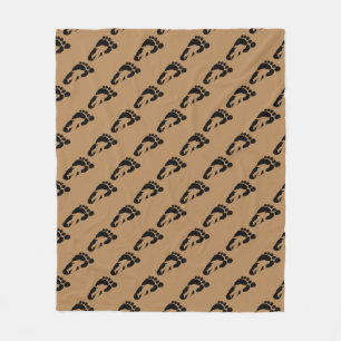 Bigfoot footprint fleece blanket