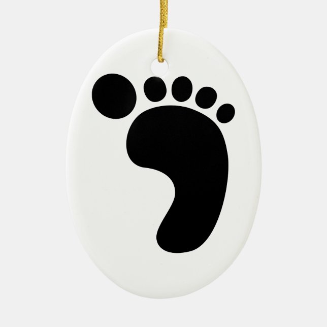 Bigfoot footprint Sasquatch Ceramic Tree Decoration (Front)