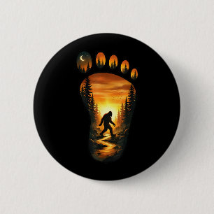 Bigfoot Footprint Sasquatch Forest Sunset Camping 6 Cm Round Badge