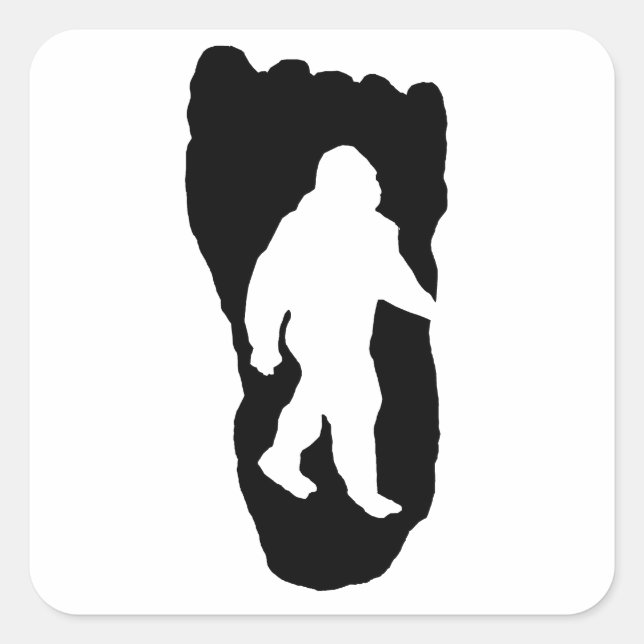 Bigfoot Footprint Square Sticker (Front)