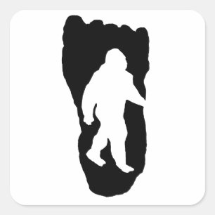 Bigfoot Footprint Square Sticker
