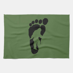 Bigfoot footprint tea towel