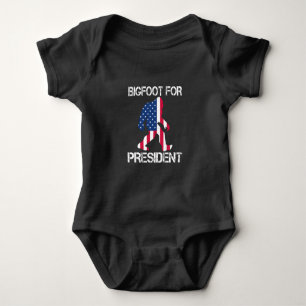 Bigfoot For President Funny Bigfoot Baby Bodysuit