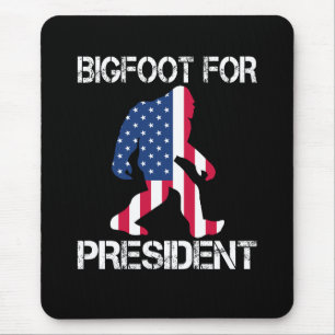 Bigfoot For President Funny Bigfoot Mouse Mat