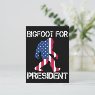 Bigfoot For President Funny Bigfoot Postcard