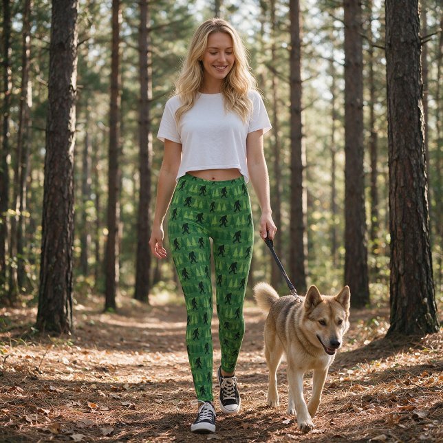 Bigfoot Forest Pine Tree Pattern  Leggings (Creator Uploaded)
