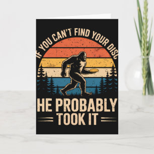 Bigfoot Funny Disc Golf Sasquatch Frisbee Men Wome Card