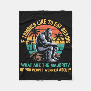 Bigfoot Funny Sasquatch Zombies Horror Lover Fleece Blanket