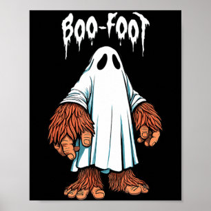 Bigfoot ghost costume halloween boo-foot sasquatch poster