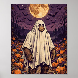 Bigfoot Ghost Incognito Halloween Poster
