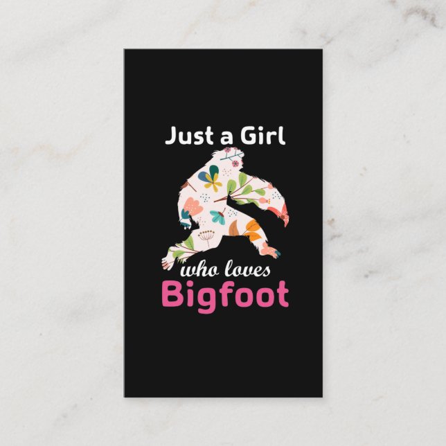 Bigfoot Girl Sasquatch lover Yeti Fan Business Card (Front)