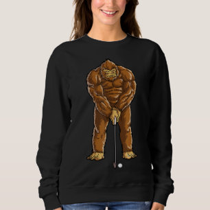 Bigfoot Golf Club And Ball Sports Funny Sasquatch Sweatshirt