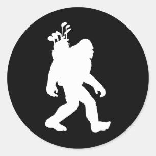 Bigfoot Golf funny Bigfoot Golfing Classic Round Sticker