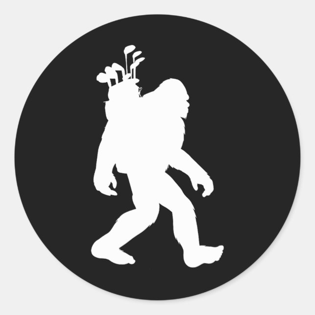 Bigfoot Golf funny Bigfoot Golfing Classic Round Sticker (Front)