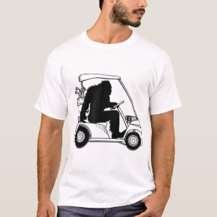 Bigfoot Golf Sasquatch Driving Golf Cart Apparel T-Shirt