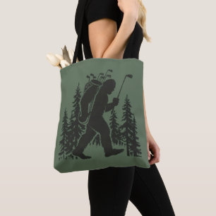 Bigfoot Golfer Tree Funny Sasquatch Golfing Golf Tote Bag